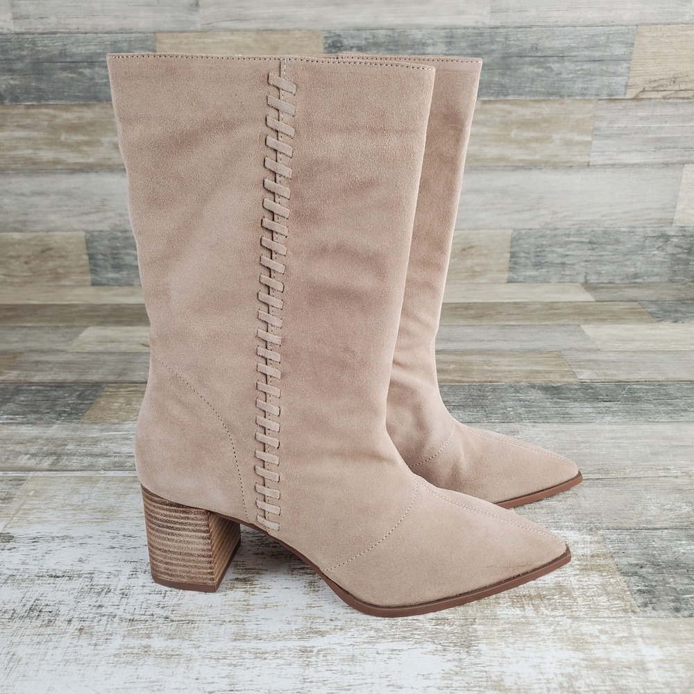 Vince Camuto‎ Lorrys Womens Ankle Booties Sz 9 M Tortilla Leather Pointed Toe